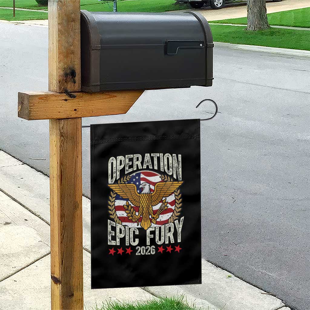 Operation Epic Fury 2026 Patriotic Eagle Crest Garden Flag American Strength and Freedom TS02 Print Your Wear