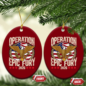 Operation Epic Fury 2026 Patriotic Eagle Crest Ceramic Ornament American Strength and Freedom TS02 Print Your Wear