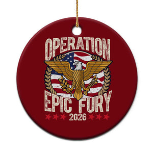 Operation Epic Fury 2026 Patriotic Eagle Crest Ceramic Ornament American Strength and Freedom TS02 1pc Red Print Your Wear