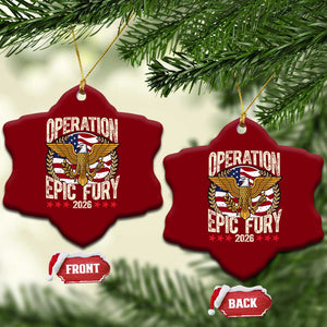 Operation Epic Fury 2026 Patriotic Eagle Crest Ceramic Ornament American Strength and Freedom TS02 Print Your Wear