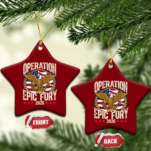 Operation Epic Fury 2026 Patriotic Eagle Crest Ceramic Ornament American Strength and Freedom TS02 Print Your Wear