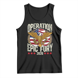 Operation Epic Fury 2026 Patriotic Eagle Crest Tank Top American Strength and Freedom TS02 Black Print Your Wear