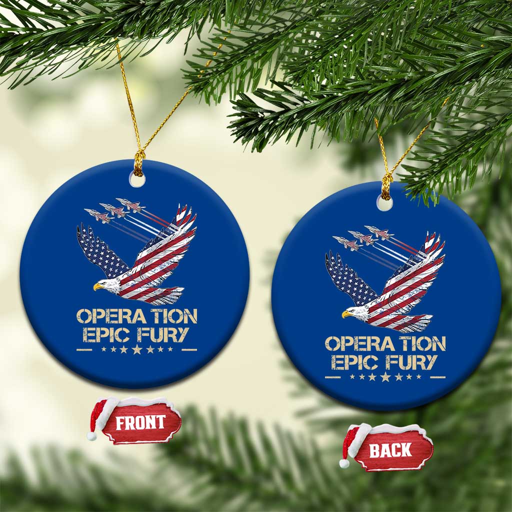 Operation Epic Fury American Eagle Flag Ceramic Ornament Jet Flyover USA Freedom TS02 1pc Blue Print Your Wear