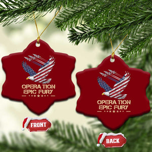 Operation Epic Fury American Eagle Flag Ceramic Ornament Jet Flyover USA Freedom TS02 Print Your Wear