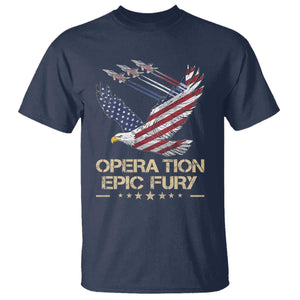 Operation Epic Fury American Eagle Flag T Shirt Jet Flyover USA Freedom TS02 Navy Print Your Wear