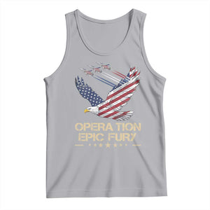 Operation Epic Fury American Eagle Flag Tank Top Jet Flyover USA Freedom TS02 Athletic Heather Print Your Wear