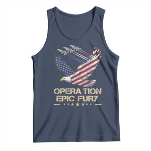 Operation Epic Fury American Eagle Flag Tank Top Jet Flyover USA Freedom TS02 Navy Print Your Wear