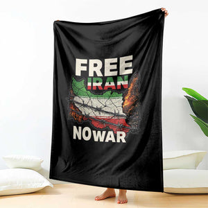 Free Iran No War Protest Graphic Throw Blanket Barbed Wire Freedom Human Rights Solidarity TS02 Print Your Wear
