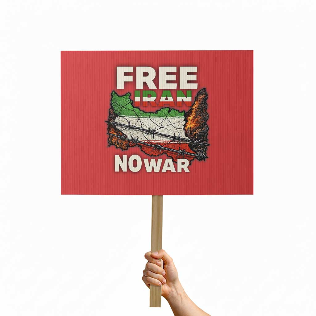 Free Iran No War Protest Graphic Protest Sign Barbed Wire Freedom Human Rights Solidarity TS02 Horizontal 18
