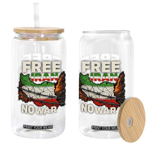 Free Iran No War Protest Graphic Glass Can Barbed Wire Freedom Human Rights Solidarity TS02 Print Your Wear