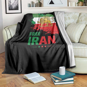 Free Iran Lion And Sun Map Graphic Throw Blanket Persian Heritage Freedom Support TS02 Print Your Wear