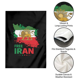Free Iran Lion And Sun Map Graphic Garden Flag Persian Heritage Freedom Support TS02 Print Your Wear