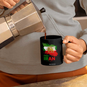 Free Iran Lion And Sun Map Graphic Coffee Mug Persian Heritage Freedom Support TS02 Print Your Wear
