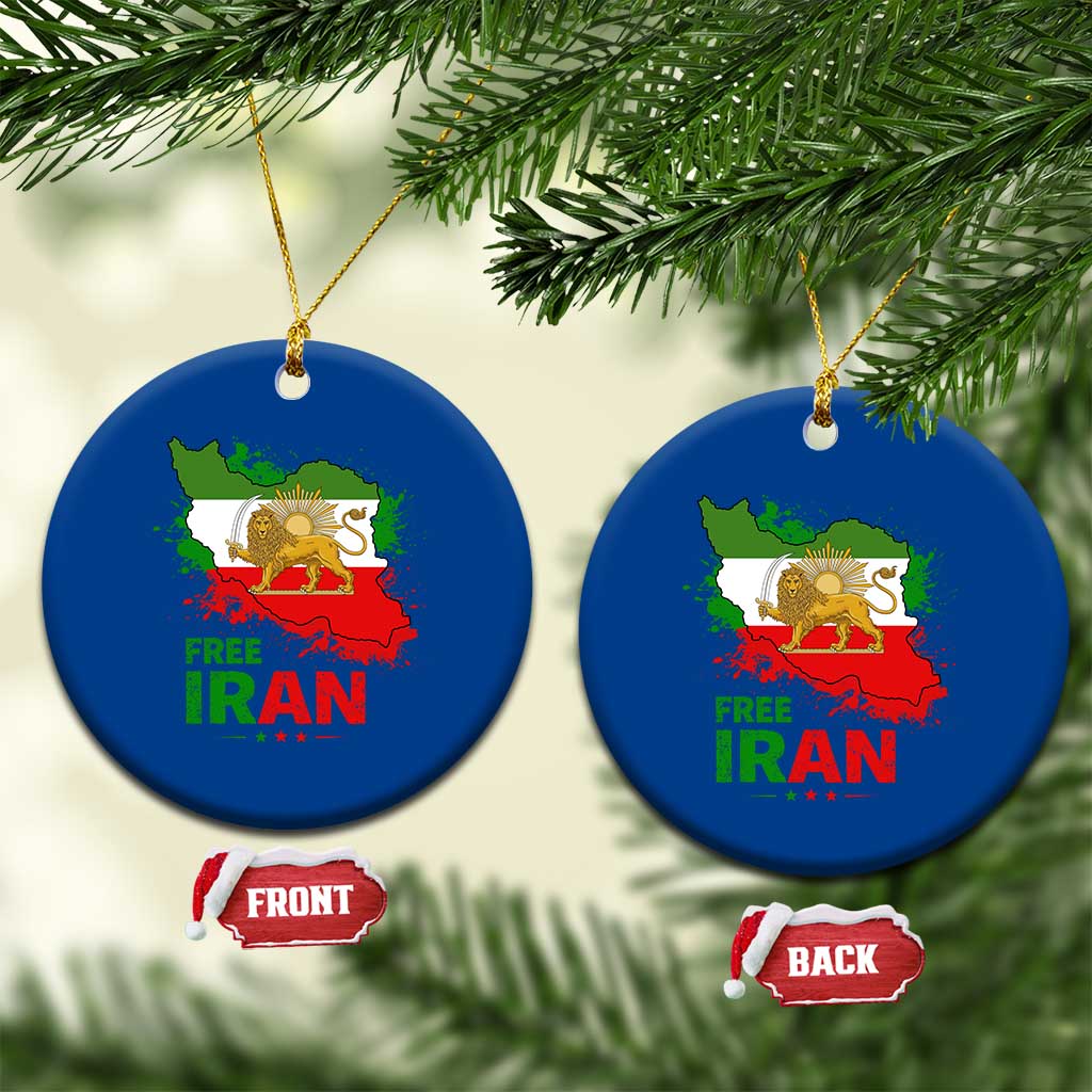 Free Iran Lion And Sun Map Graphic Ceramic Ornament Persian Heritage Freedom Support TS02 1pc Blue Print Your Wear