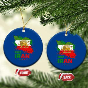 Free Iran Lion And Sun Map Graphic Ceramic Ornament Persian Heritage Freedom Support TS02 1pc Blue Print Your Wear
