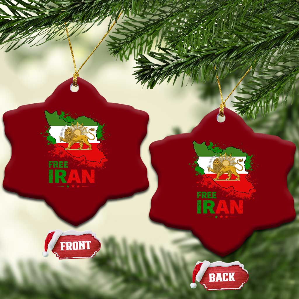 Free Iran Lion And Sun Map Graphic Ceramic Ornament Persian Heritage Freedom Support TS02 Print Your Wear