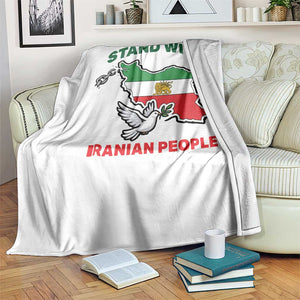 Stand With Iranian People Peace Dove Throw Blanket Iran Map Flag Freedom Human Rights Support TS02 Print Your Wear