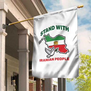 Stand With Iranian People Peace Dove Garden Flag Iran Map Flag Freedom Human Rights Support TS02 Print Your Wear