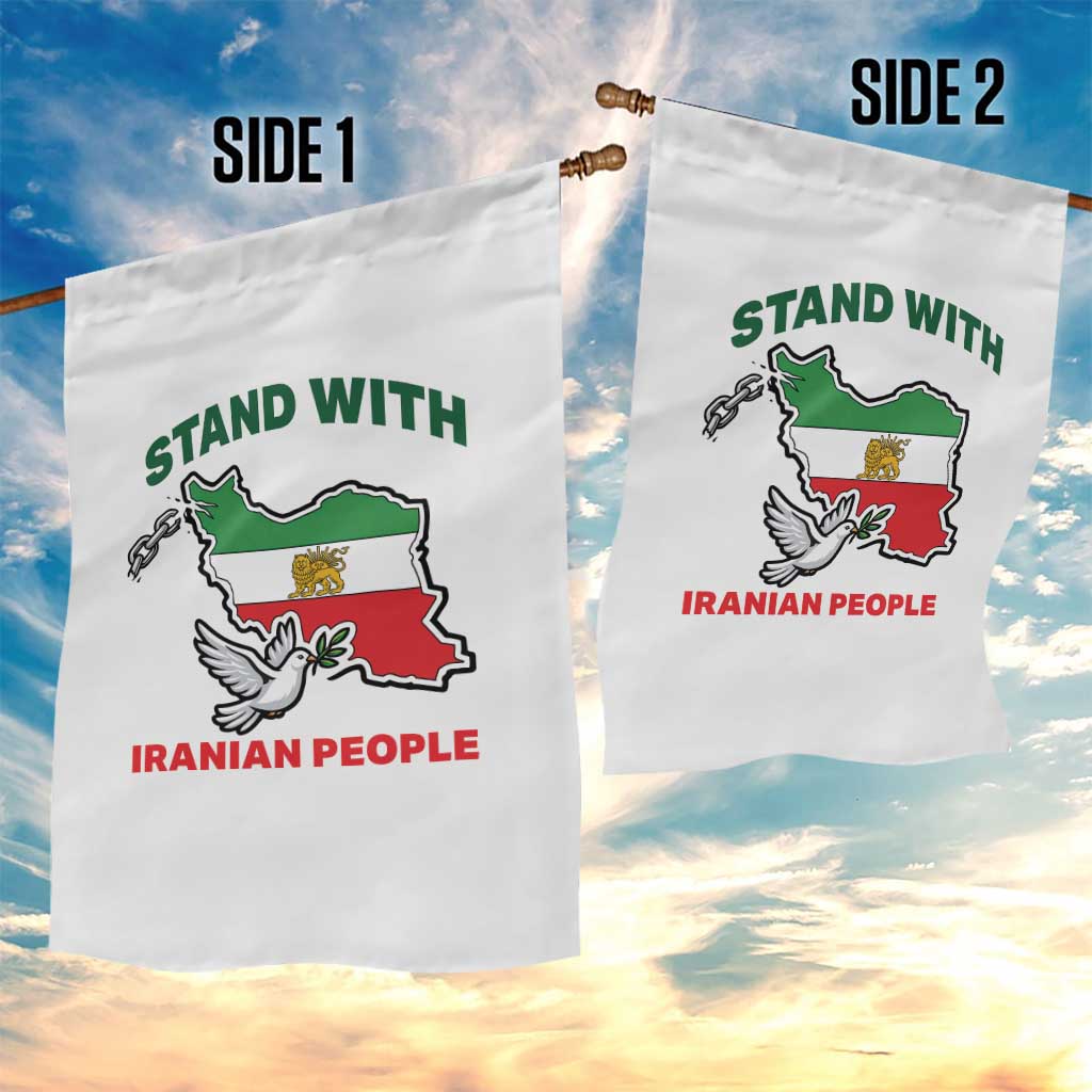 Stand With Iranian People Peace Dove Garden Flag Iran Map Flag Freedom Human Rights Support TS02 Print Your Wear