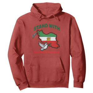 Stand With Iranian People Peace Dove Hoodie Iran Map Flag Freedom Human Rights Support TS02 Red Print Your Wear