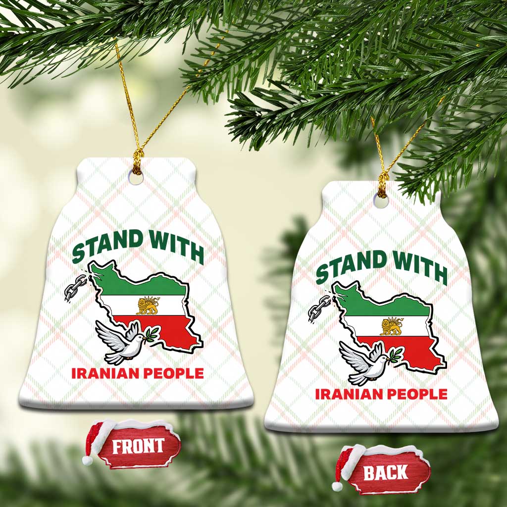 Stand With Iranian People Peace Dove Ceramic Ornament Iran Map Flag Freedom Human Rights Support TS02 Print Your Wear