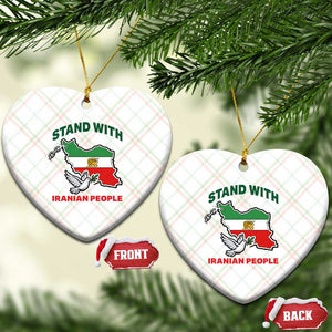 Stand With Iranian People Peace Dove Ceramic Ornament Iran Map Flag Freedom Human Rights Support TS02 Print Your Wear