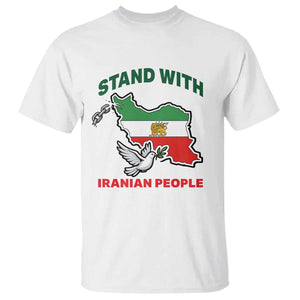 Stand With Iranian People Peace Dove T Shirt Iran Map Flag Freedom Human Rights Support TS02 White Print Your Wear