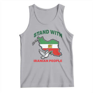 Stand With Iranian People Peace Dove Tank Top Iran Map Flag Freedom Human Rights Support TS02 Athletic Heather Print Your Wear