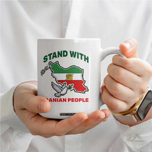 Stand With Iranian People Peace Dove Coffee Mug Iran Map Flag Freedom Human Rights Support TS02 Print Your Wear