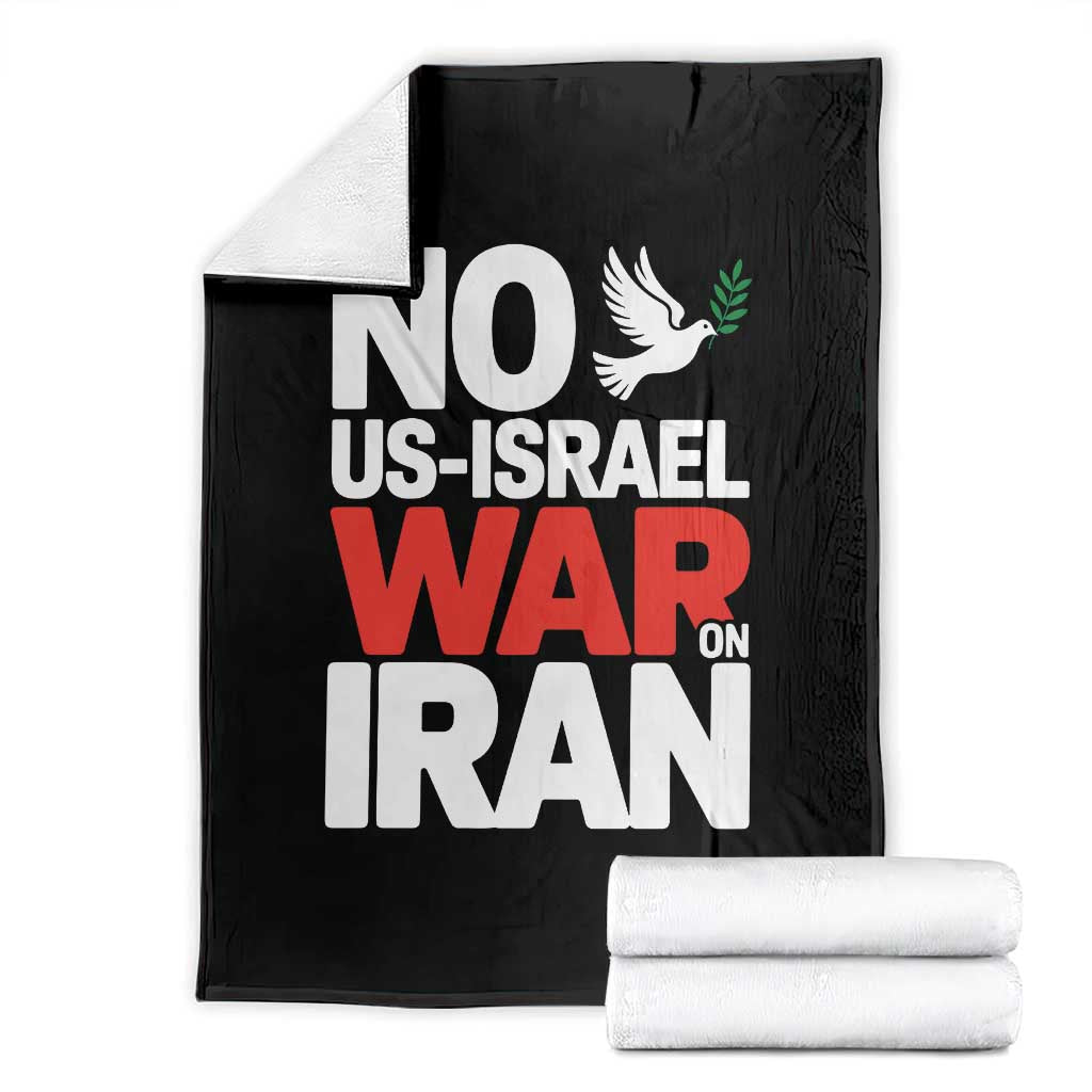No US Israel War On Iran Throw Blanket Anti War Peace Dove TS02 Black Print Your Wear