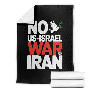 No US Israel War On Iran Throw Blanket Anti War Peace Dove TS02 Black Print Your Wear