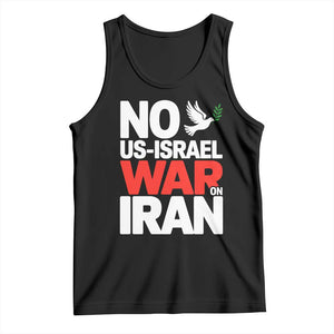 No US Israel War On Iran Tank Top Anti War Peace Dove TS02 Black Print Your Wear