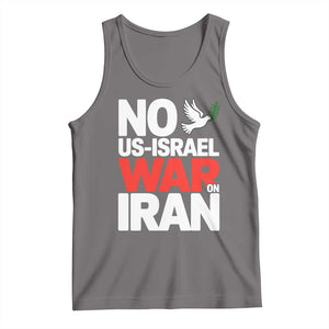 No US Israel War On Iran Tank Top Anti War Peace Dove TS02 Deep Heather Print Your Wear