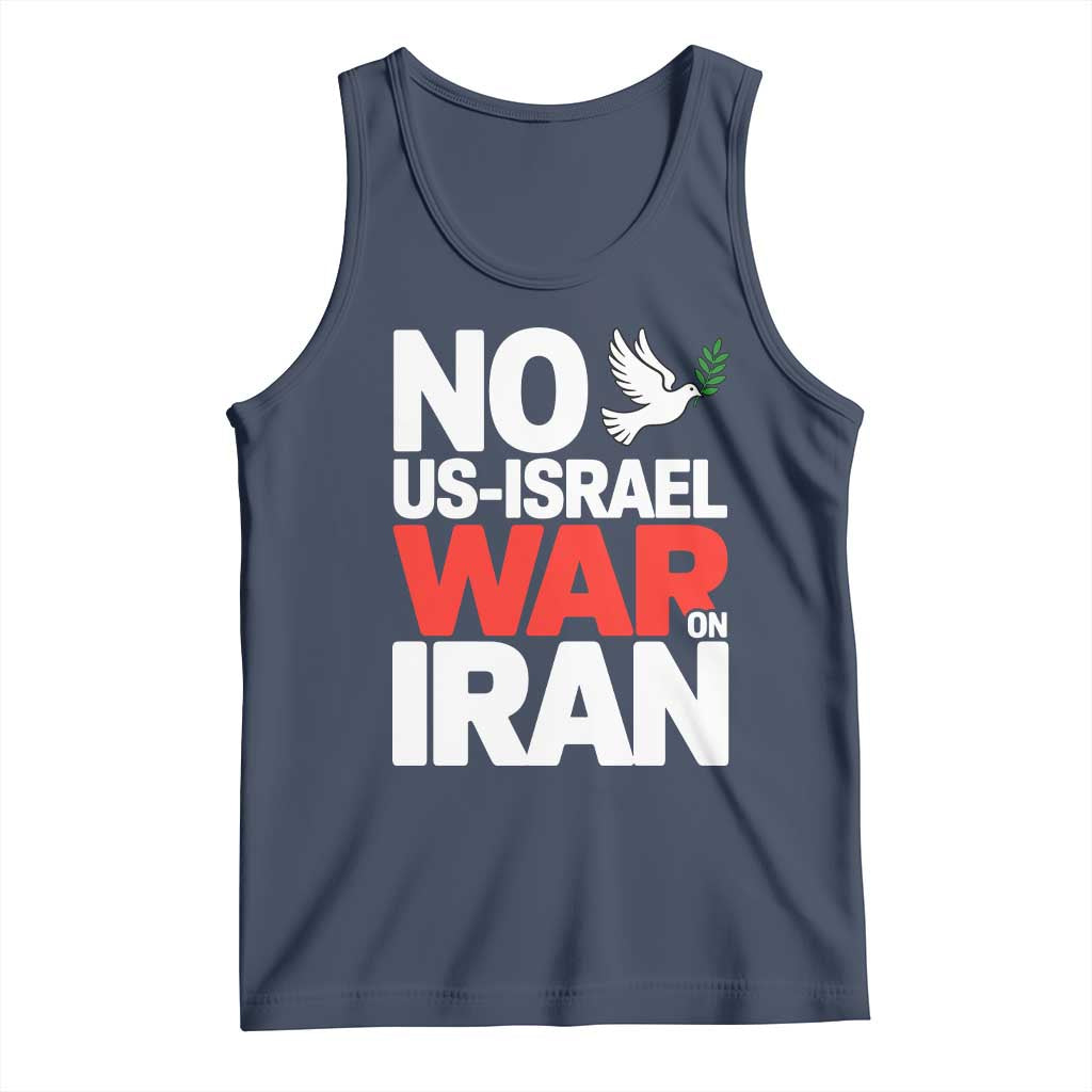 No US Israel War On Iran Tank Top Anti War Peace Dove TS02 Navy Print Your Wear