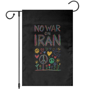 No War On Iran Colorful Peace Graphic Garden Flag Retro Anti War Protest TS02 Black Print Your Wear