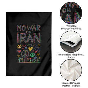 No War On Iran Colorful Peace Graphic Garden Flag Retro Anti War Protest TS02 Print Your Wear