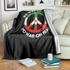 No War On Iran Peace Symbol Throw Blanket Iranian Lion Emblem Anti War Protest TS02 Print Your Wear
