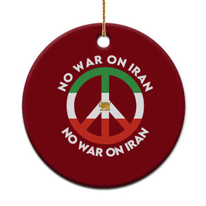 No War On Iran Peace Symbol Ceramic Ornament Iranian Lion Emblem Anti War Protest TS02 1pc Red Print Your Wear