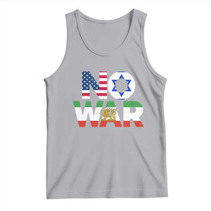 No War USA Israel Iran Flags Tank Top Anti War Protest Political Statement TS02 Athletic Heather Print Your Wear