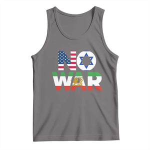 No War USA Israel Iran Flags Tank Top Anti War Protest Political Statement TS02 Deep Heather Print Your Wear