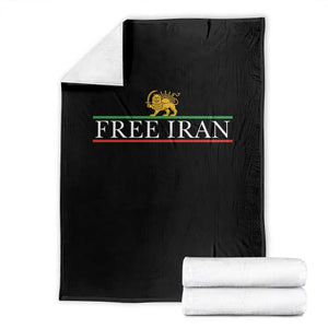Free Iran Lion And Sun Graphic Throw Blanket Iranian Freedom Supporters TS02 Black Print Your Wear