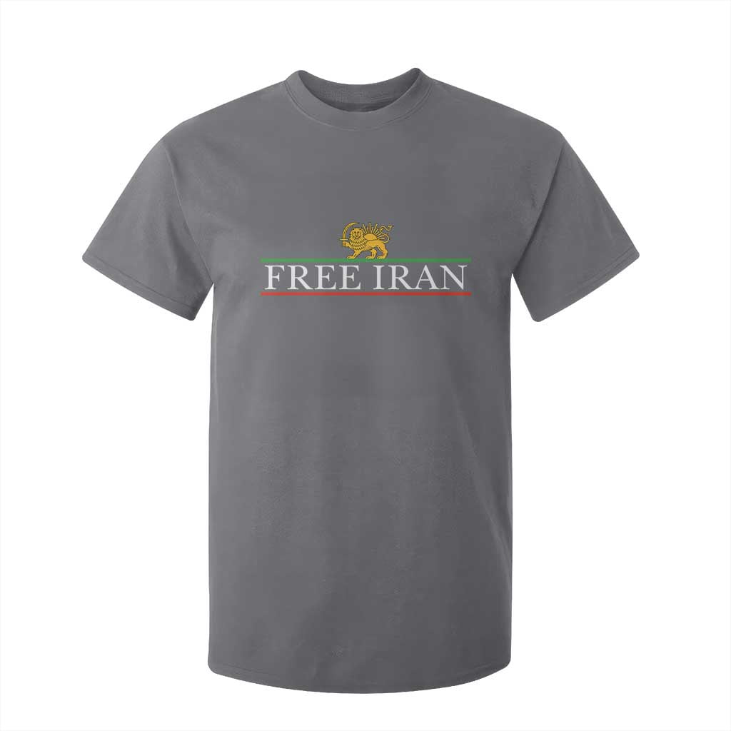 Free Iran Lion And Sun Graphic T Shirt For Kid Iranian Freedom Supporters TS02 Charcoal Print Your Wear