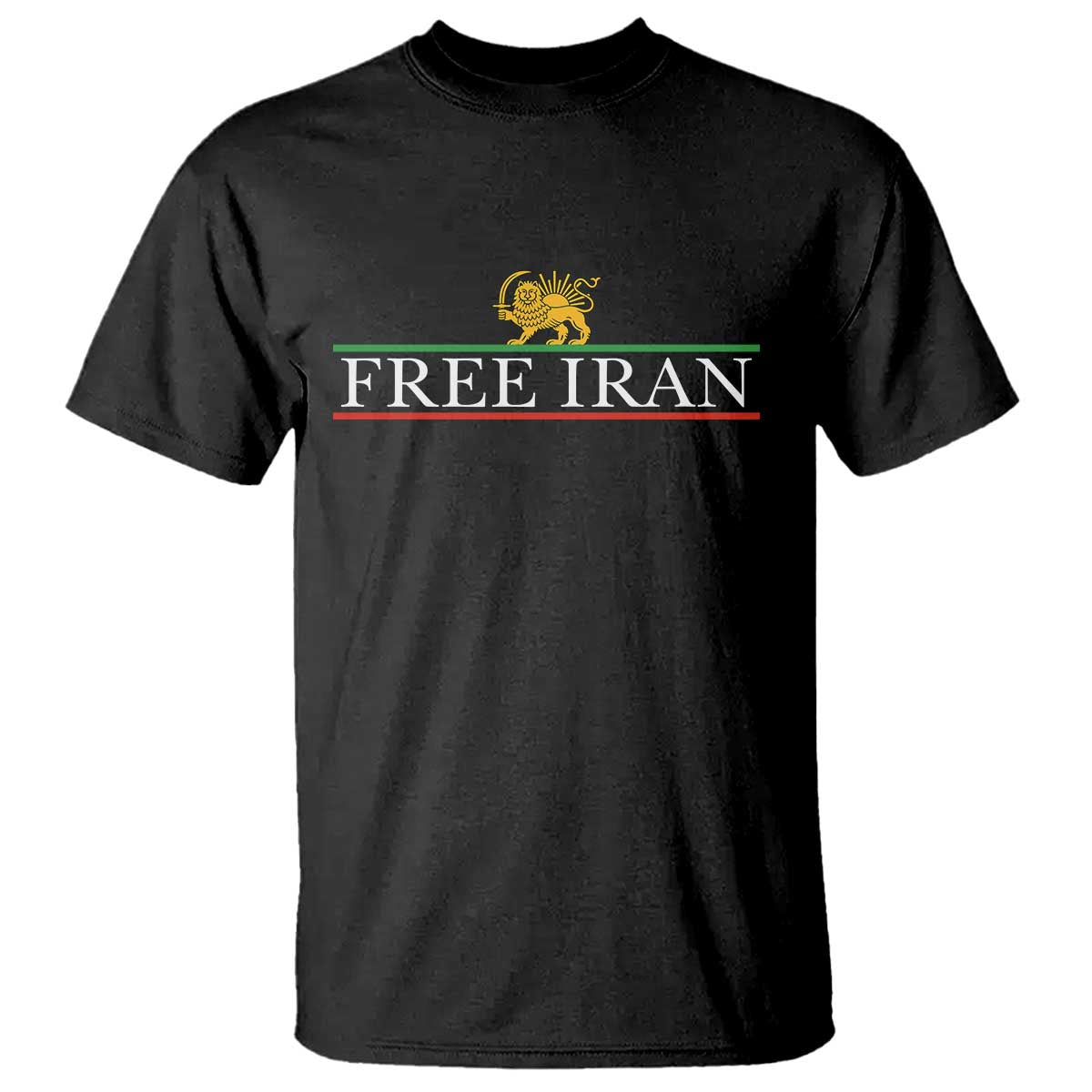 Free Iran Lion And Sun Graphic T Shirt Iranian Freedom Supporters TS02 Black Print Your Wear