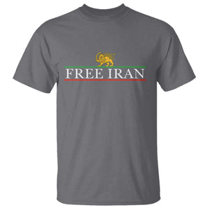 Free Iran Lion And Sun Graphic T Shirt Iranian Freedom Supporters TS02 Charcoal Print Your Wear