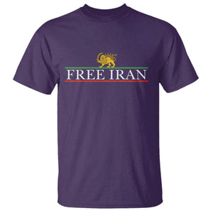 Free Iran Lion And Sun Graphic T Shirt Iranian Freedom Supporters TS02 Purple Print Your Wear