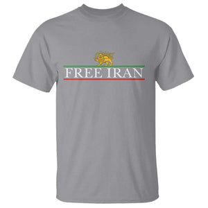 Free Iran Lion And Sun Graphic T Shirt Iranian Freedom Supporters TS02 Sport Gray Print Your Wear