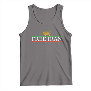 Free Iran Lion And Sun Graphic Tank Top Iranian Freedom Supporters TS02 Deep Heather Print Your Wear