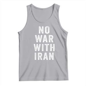 No War With Iran Tank Top Anti War Peace Protest Iranian People TS02 Athletic Heather Print Your Wear