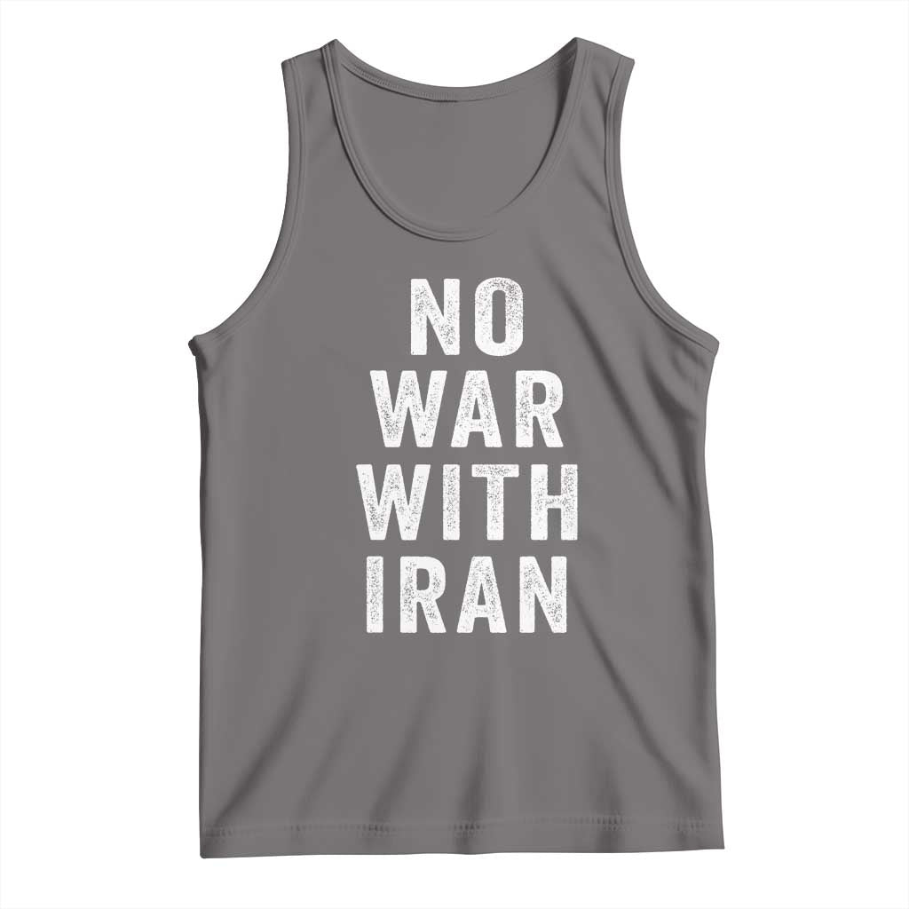 No War With Iran Tank Top Anti War Peace Protest Iranian People TS02 Deep Heather Print Your Wear