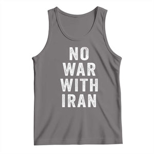 No War With Iran Tank Top Anti War Peace Protest Iranian People TS02 Deep Heather Print Your Wear